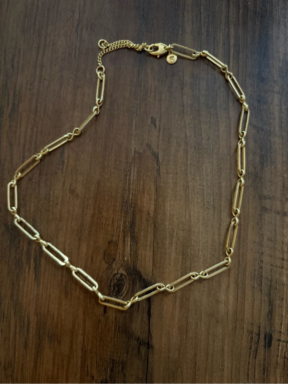 Madewell Gold Link Chain Necklace - adjustable 15-18 inches dainty Jewelry - Picture 6 of 8